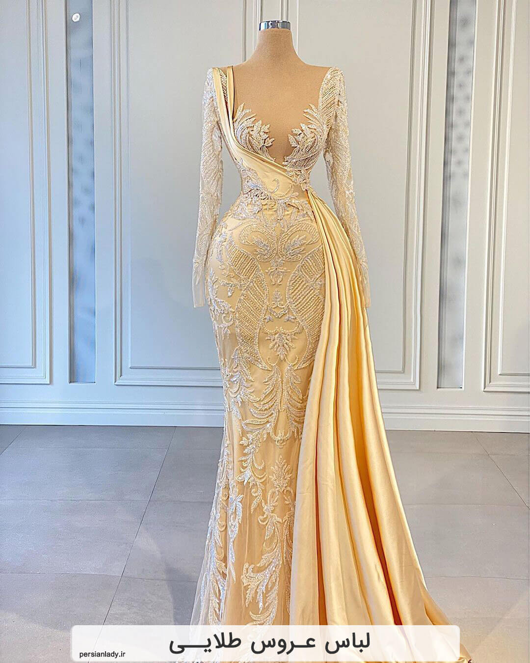 لباس عروس جدید طلایی