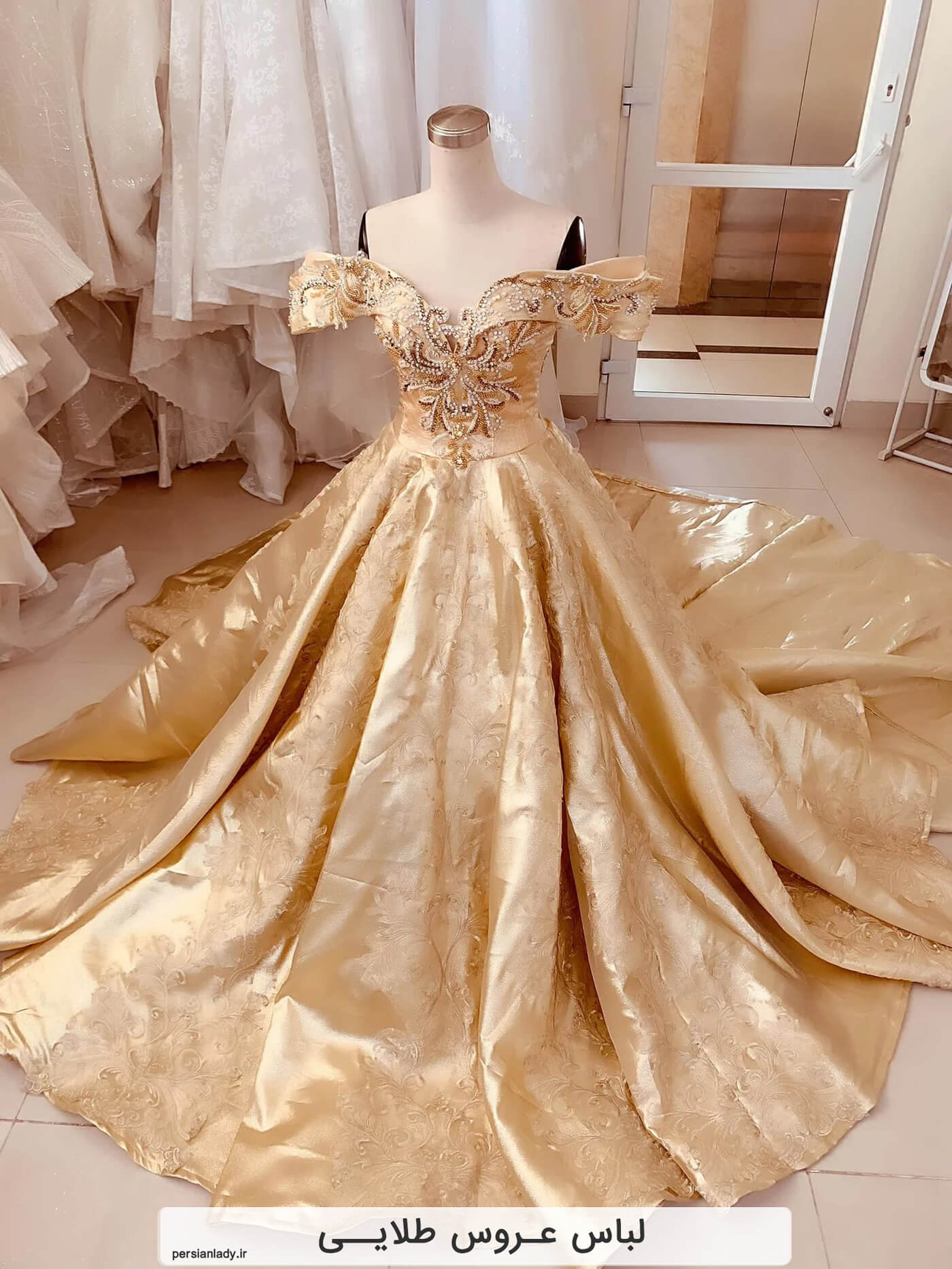مدل لباس عروس طلایی