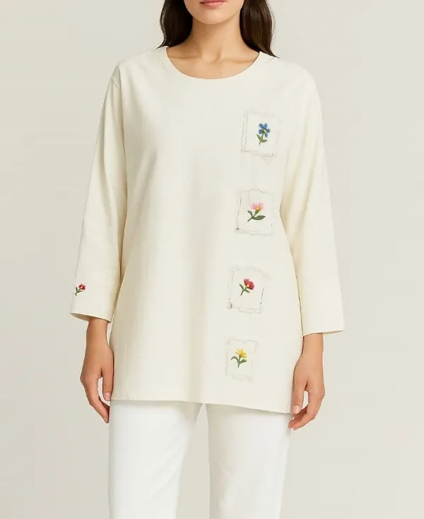 بهترین مدل لباس زنانه برای مهمانی تونیک ساده و سفید زنانه