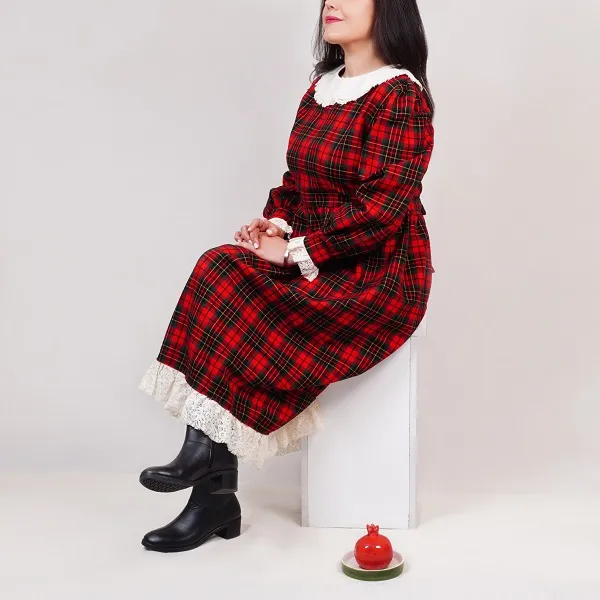 بهترین مدل لباس زنانه برای مهمانی پیراهن چهارخانه زنانه برای مهمانی شب یلدا