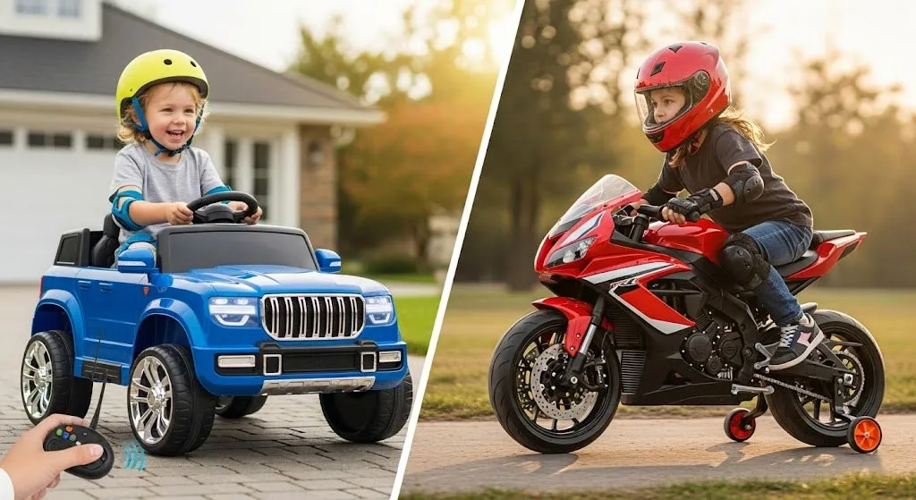 مقایسه جامع: ماشین شارژی کودک بهتر است یا موتور شارژی؟ مقایسه جامع: ماشین شارژی کودک بهتر است یا موتور شارژی؟