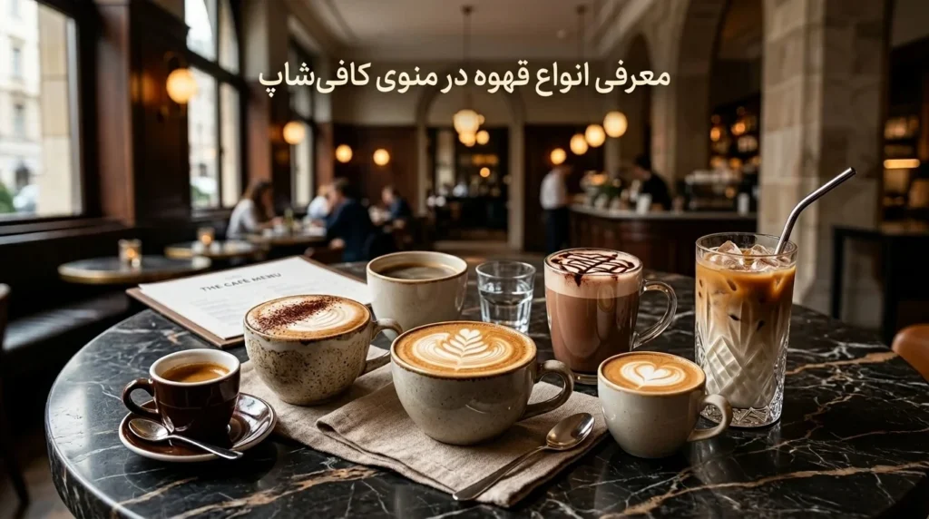 معرفی انواع قهوه در منوی کافی شاپ ،اگر مِنو گیجت کرده این راهنما برای تو نوشته شده!