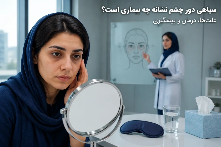 سیاهی دور چشم نشانه چه بیماری است؟ بررسی کامل علت‌ها، کم‌خونی، آلرژی، تیروئید و روش‌های درمان