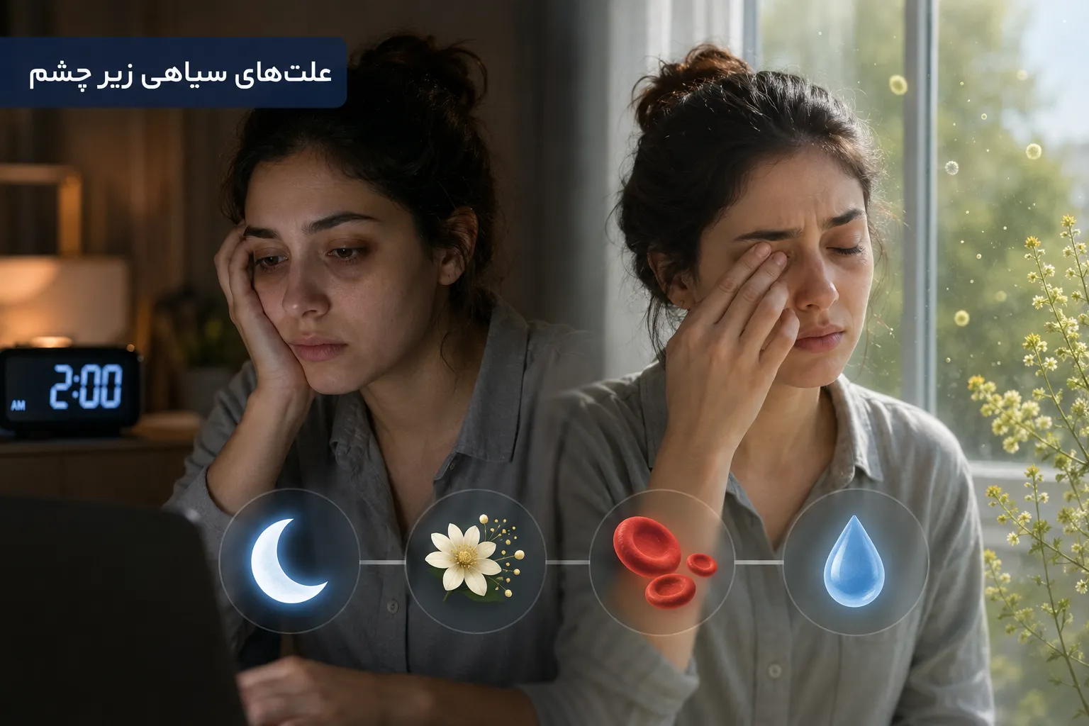 سیاهی دور چشم نشانه چه بیماری است؟ علت‌ها، درمان و پیشگیری