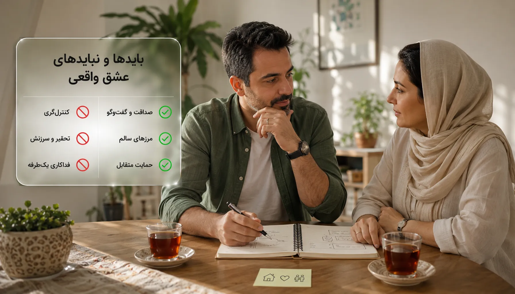 عشق واقعی چیست؟ از اعتماد و احترام تا تعهد پایدار و تفاوت آن با وابستگی عشق واقعی بر تعهد، اعتماد، احترام و رشد مشترک استوار است. نشانههای یک رابطه عمیق و تفاوت عشق با دلبستگی را بخوانید.